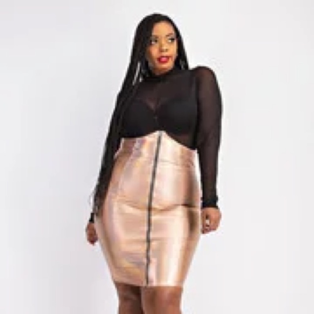 “GET AT ME” HIGH WAISTED PENCIL SKIRT (PLUS SIZE)